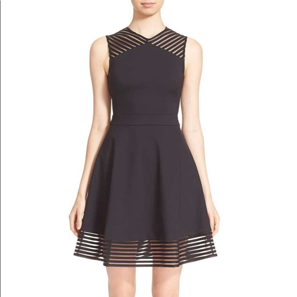 Ted Baker Eleese Little Black Dress, mesh, zipper